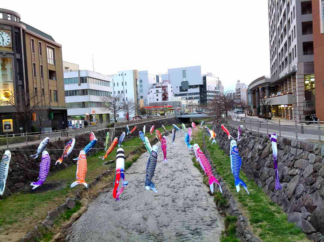 Fish kites, associated with boys’ day in Japan
