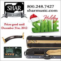 Advertisement: Shar Music Holiday Sale: Prices good until December 31