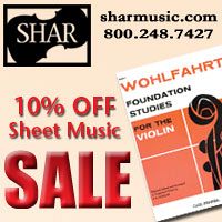 Advertisement: Shar Music: 10% Off Sheet Music Sale