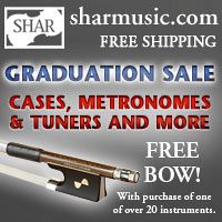 Advertisement: Shar Music Graduation Sale: Cases, Metronomes, Tuners and More!