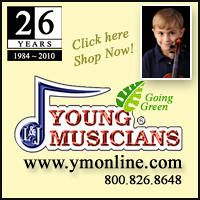 Advertisement: Young Musicians: 26 Years since 1984. Going Green!