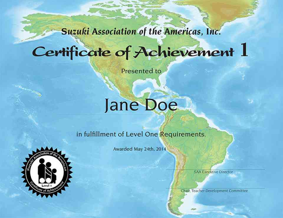 Example Certificate of Achievement