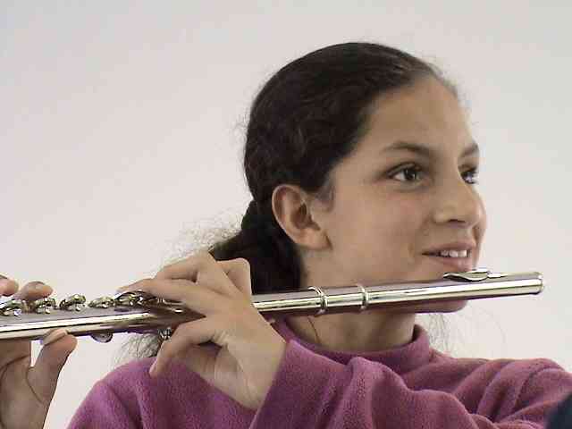 Young flute student at the Bogota Suzuki Festival in June, 2008.