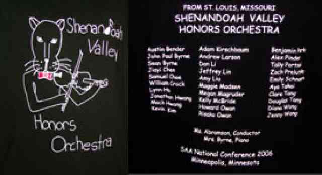 Front and back design of the Shenandoah Valley T-shirts at the SAA Conference