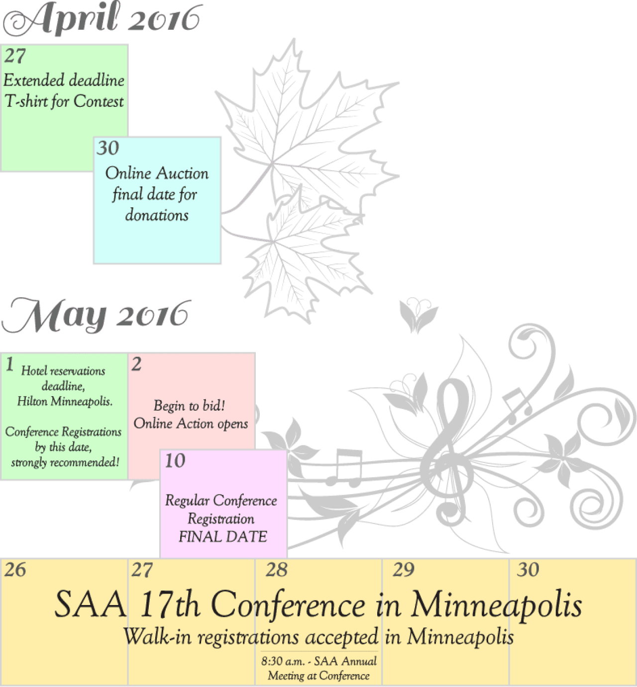 Upcoming April May Calendar Suzuki Association of the Americas