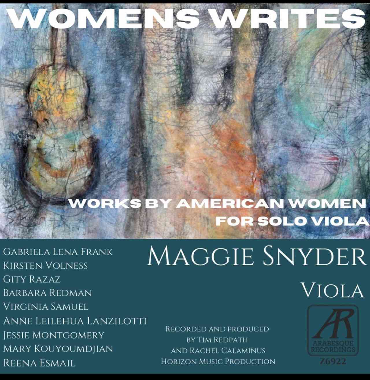 Figure 1. The cover of Maggie Synder’s recording, published by Arabesque Recordings.