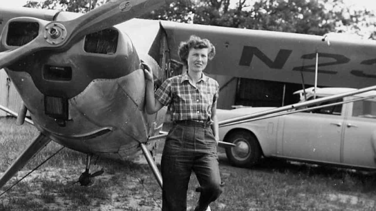 Gwen Runyon with airplane