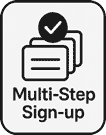 Registro em várias etapas: Serão necessárias etapas adicionais de registro depois de se inscrever aqui. Multi-Step Signup
